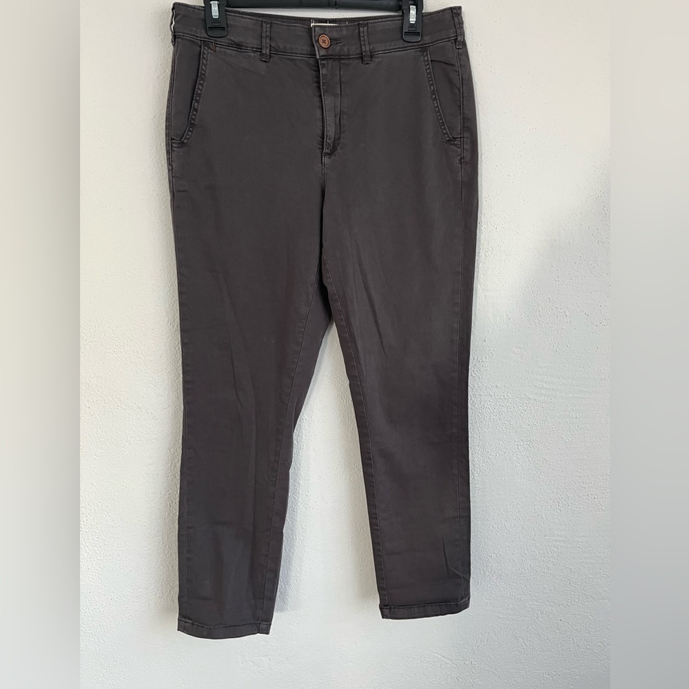 CHINO by Anthropology Woman Gray Relaxed Straight Leg Jean, Size 29